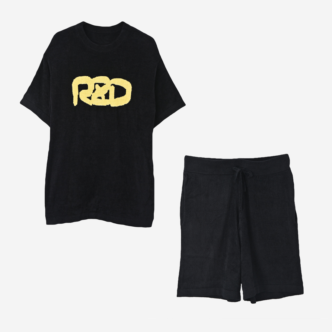 【【ReZARD】SETUP Towel fabric Room Wear Small Logo（Half pants）(Black)
